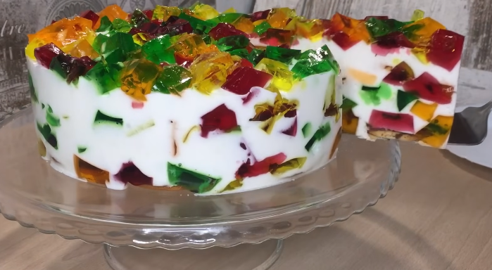 Рецепт желейного торта "Бите скло" без випічки