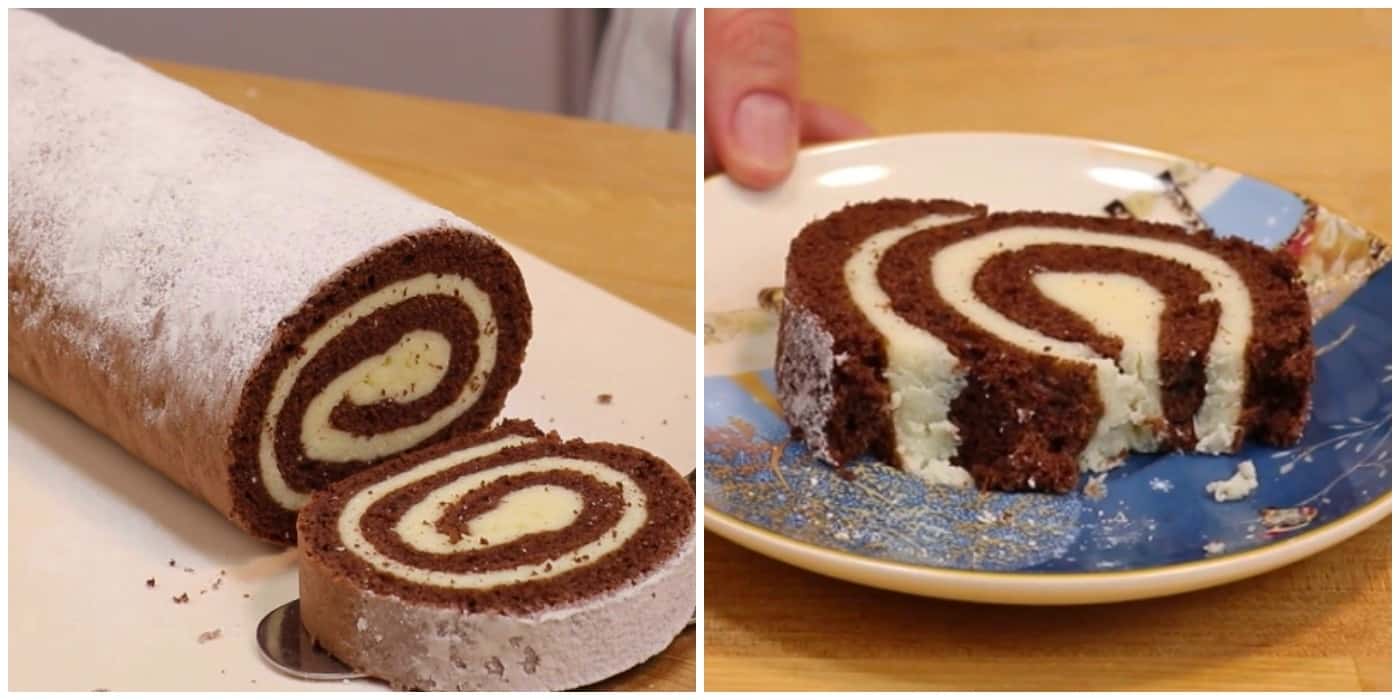 Бісквітний рулет 2 в 1