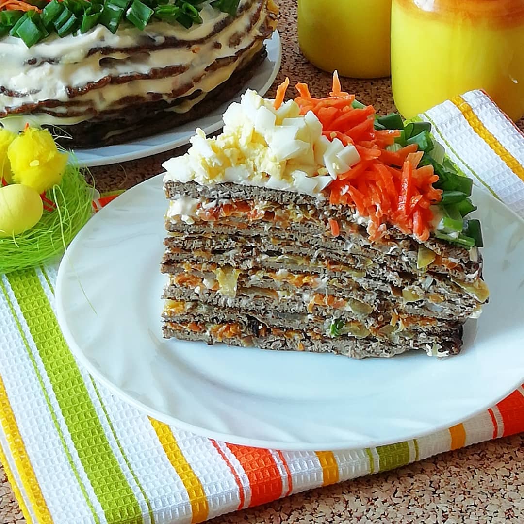 Печінковий торт на будь-яке застілля (тісто без борошна)!