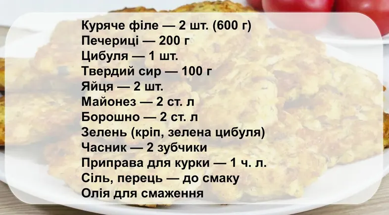 Рублені курячі котлети з грибами — рецепт як у бабусі